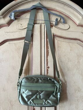 Kurt Geiger olive green quilted crossbody bag